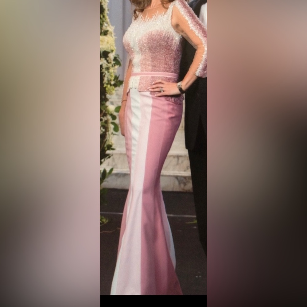 Tony ward ball gown. Ambre shades of pink.